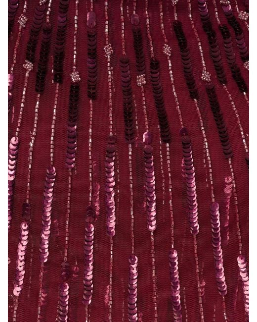 Adrianna Papell Red Cape Bead Long Dress