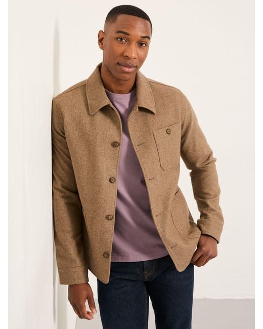FatFace Natural Fatface Herringbone Worker Jacket for men