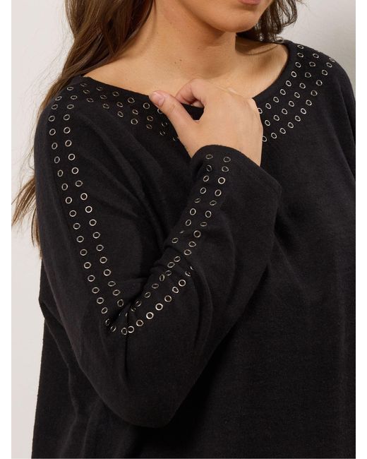 Evans Black Eyelet Jumper