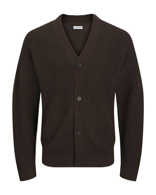 Jack & Jones Black Knitted Button Through Cardigan for men