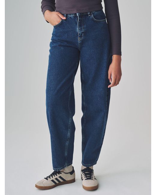 Vero Moda Blue Barrel Fit 100% Cotton High Waisted Jeans