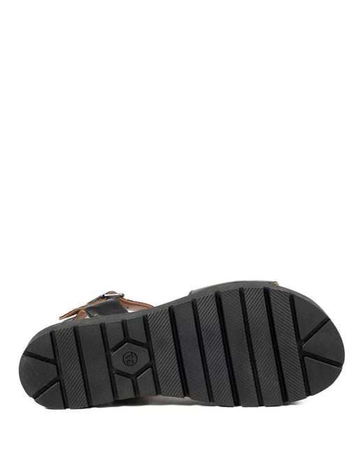 Pavers Black Bellissimo Leather Platform Sandals