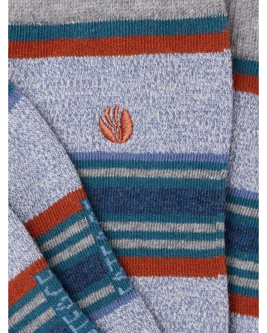 FatFace Blue Fatface Striped Socks for men