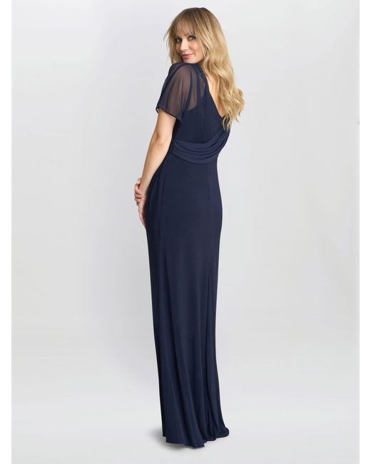 Gina Bacconi Blue Elliot Jersey Maxi Dress