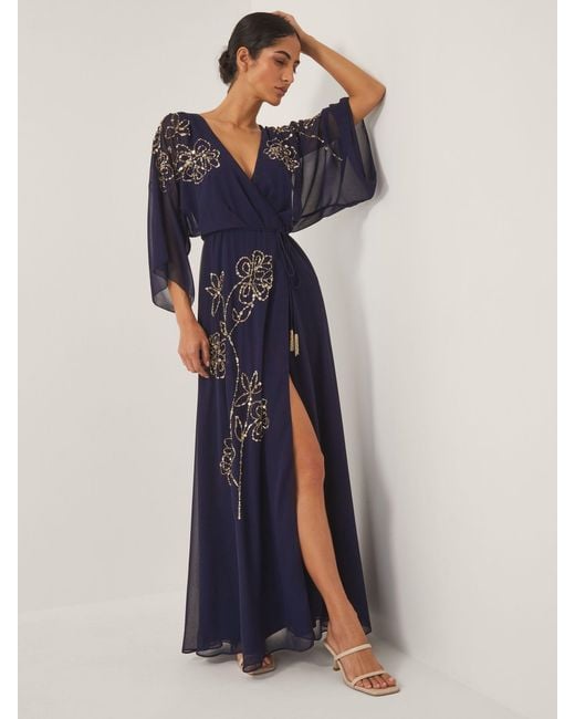 monsoon silk dresses Womens Monsoon Sage Green Clara V-Neck Floral Embellished Midi Wrap Dress US 20
