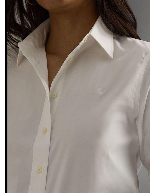 Ralph Lauren White Jamelko Non-Iron Easy Care Stretch Cotton Shirt