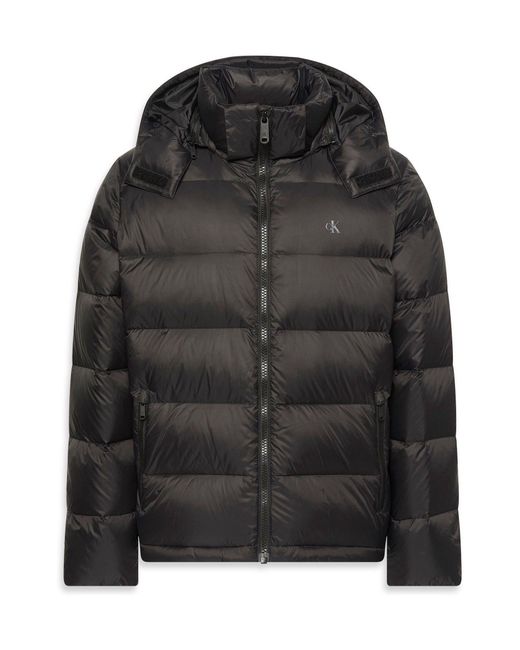 Calvin Klein Black Hooded Down Puffer Jacket for men