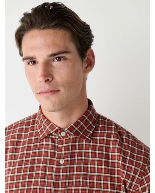 Next Brown Brushed Flannel Shirt for men