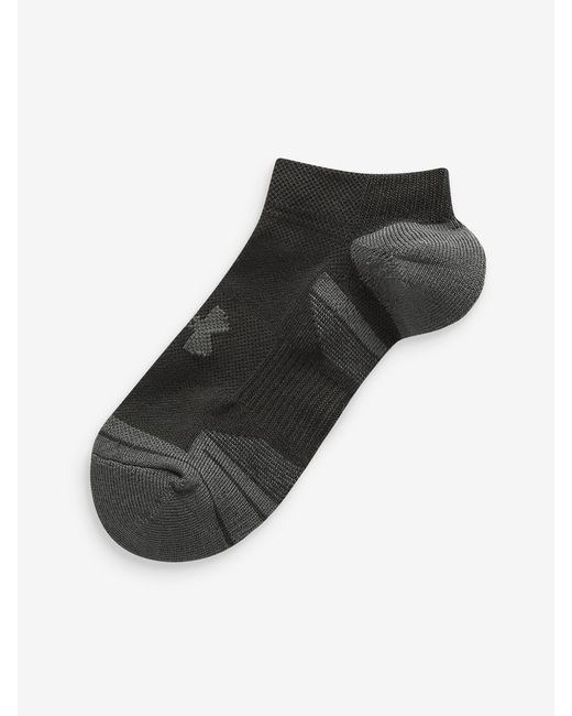 Under Armour Gray No Show Performance Tech Crew Socks 3 Pack for men