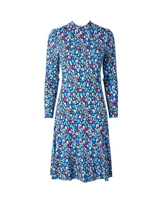 Joe Browns Blue Printed High Neck Mini Dress
