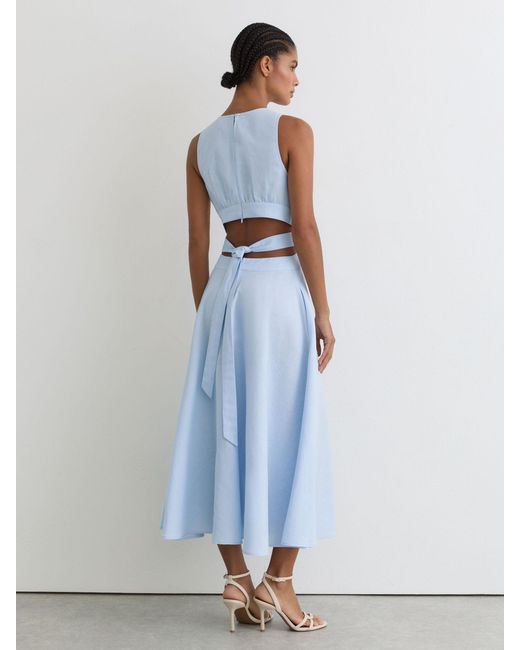 reiss blue dress this dress offers a tailored fit that skims without clinging Reiss Rosa Atelier Strapless Denim