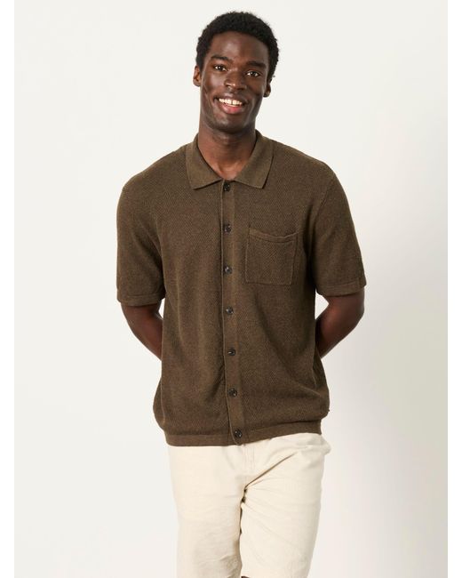FatFace Green Fatface Portloe Knitted Shirt for men