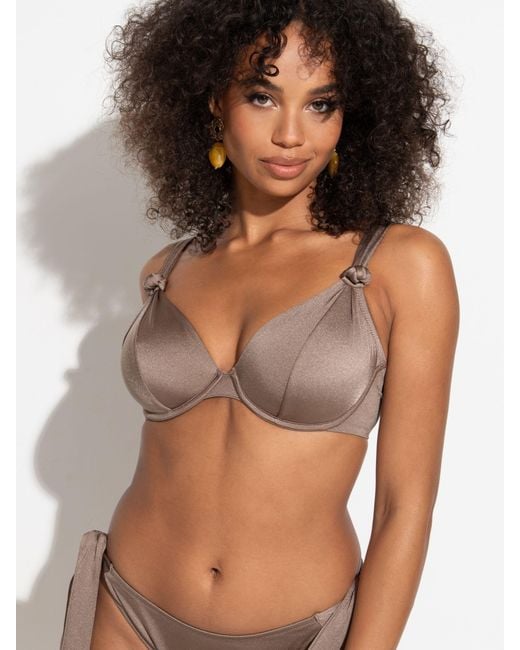 Pour Moi Brown Zante Unwattiertes Bikinitop Mit Bügel