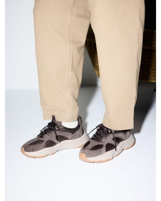 Next Brown Suede Trim Runners for men
