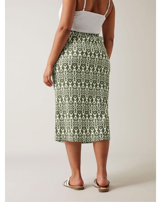 Evans Green Ikat Crinkle Midirock