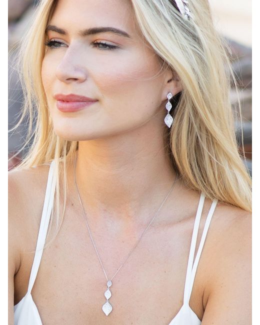 Ivory & Co. White Rochelle Crystal Pave Triple Drop Earrings