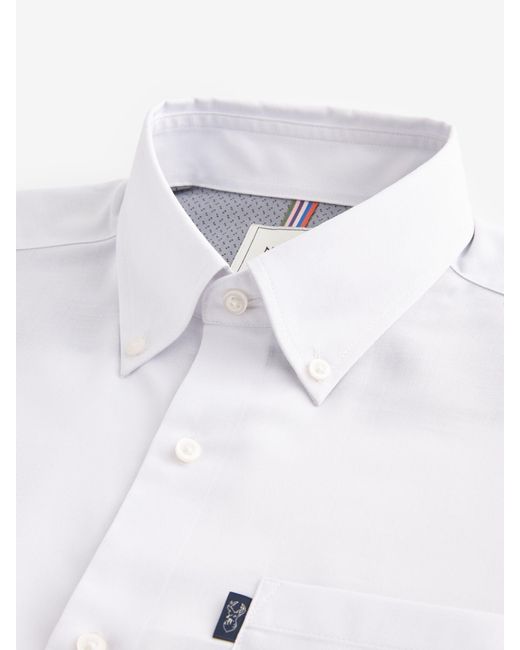 Next White Regular Fit Button Down Easy Iron Oxford Shirt for men