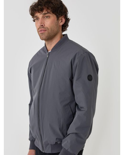 Threadbare Gray Showerproof Padded Bomber Jacket for men