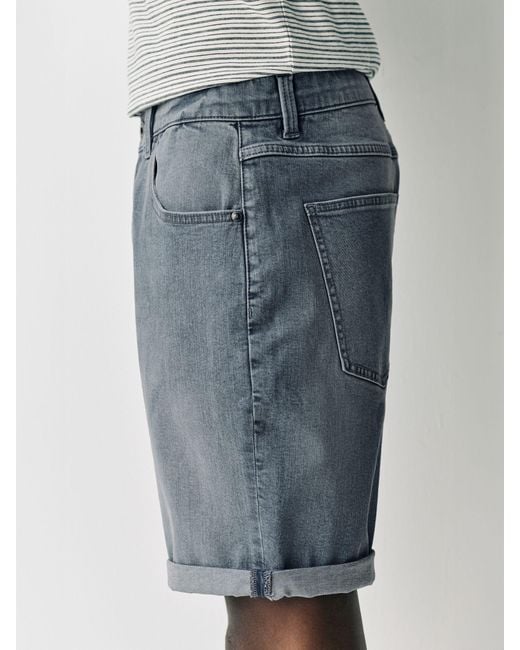 Next Blue Slim Fit Stretch Denim Shorts for men