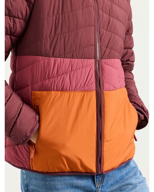 FatFace Red Erica Colourblock Puffer Jacket