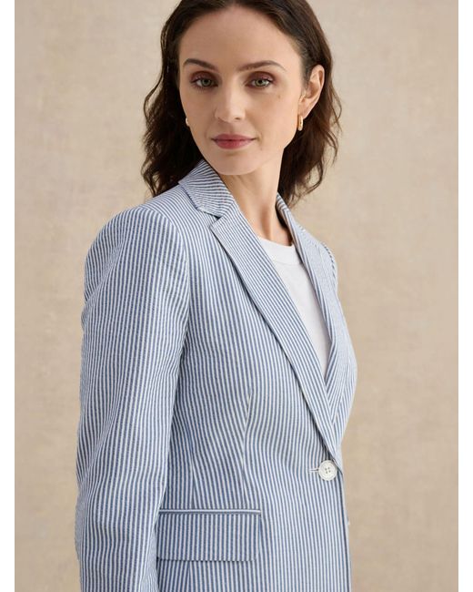 Hobbs Blue Blake Seersucker Jacket