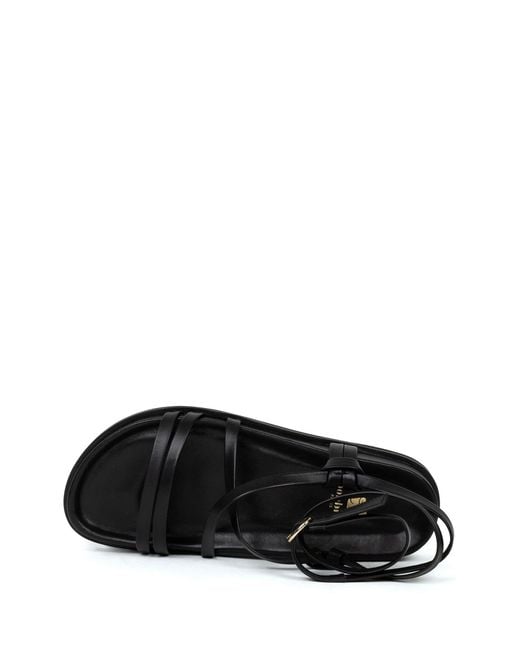 Bobbies Black Salina Flat Sandals