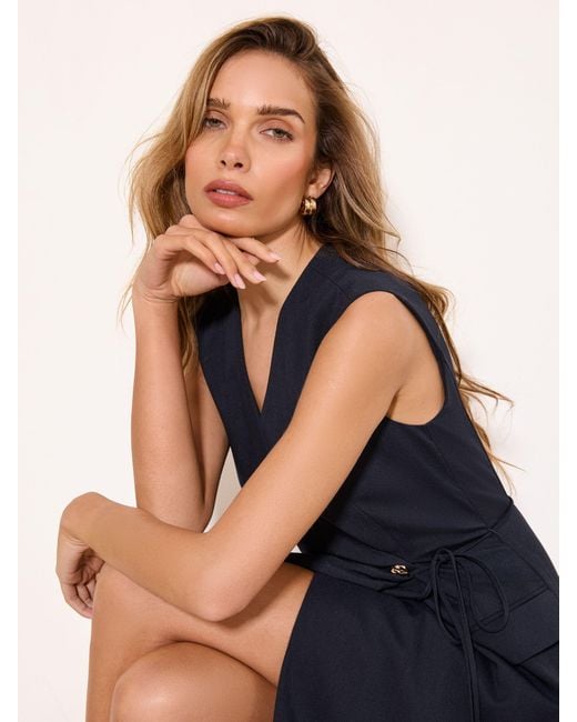 Lipsy Tailored Wrap Midi Dress in Blue Lyst — free download