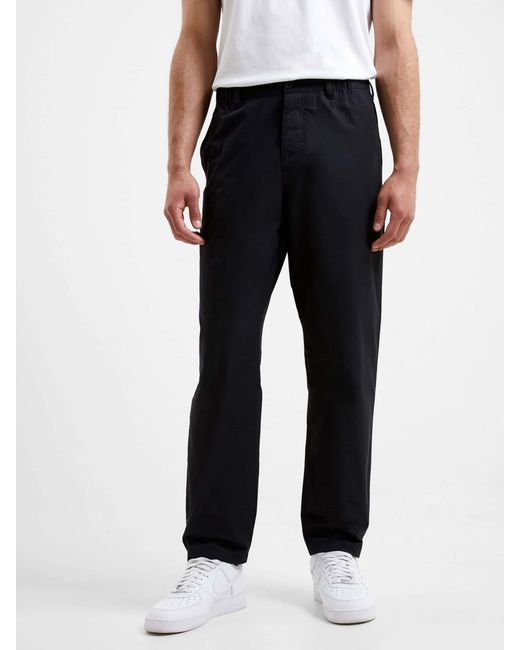 French Connection Black Military 100% Cotton Tapered Chino Trousers for men