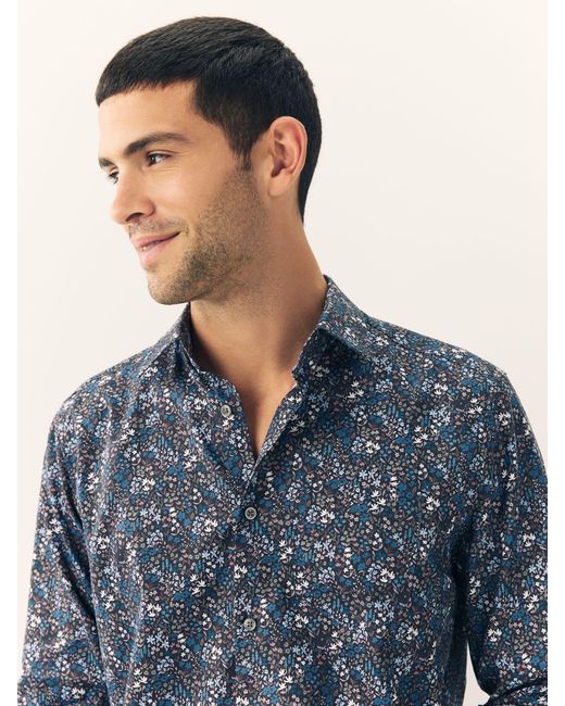 Next Blue Regular Fit Long Sleeve Print Shirt for men
