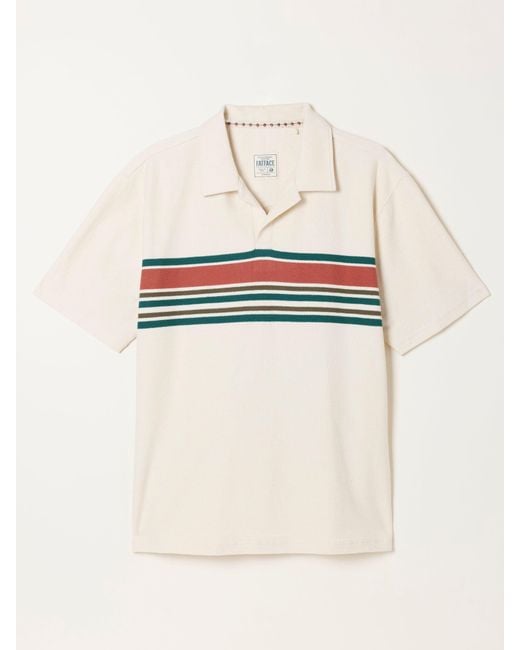 FatFace Natural Fatface Sutton Textured Chest Stripe Polo for men