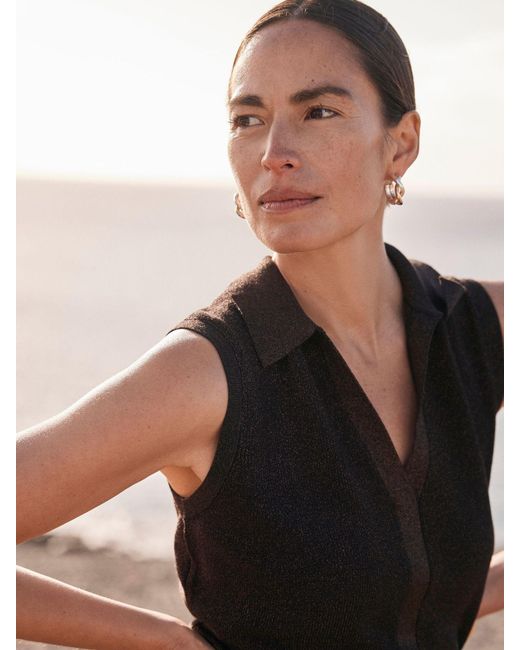 Mint Velvet Black Knit Midi Dress