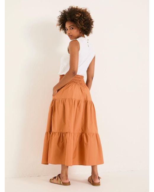 FatFace Orange Fatface Ricky Midi Skirt