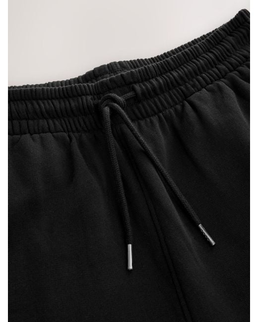 Next Black Open Hem Regular Fit Brushback Joggers for men
