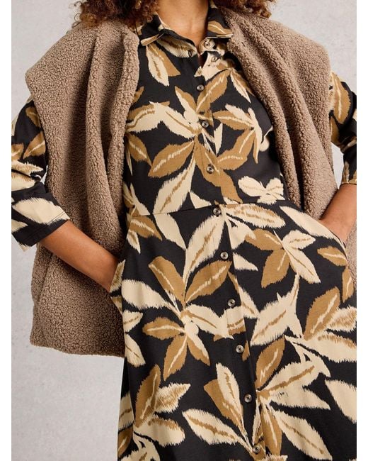 White Stuff Black Ria Jersey Shirt Dress