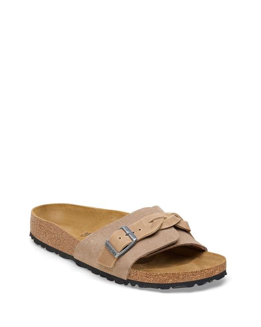 Birkenstock Natural Oita Geflochtene Sandalen Aus Veloursleder