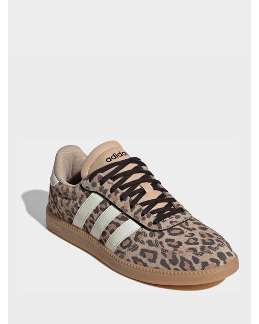 Adidas Brown Leopard Print Breaknet Sleek Trainers