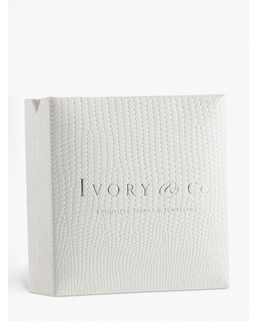 Ivory & Co. Natural Newark Statement Hoop Pearl Earrings