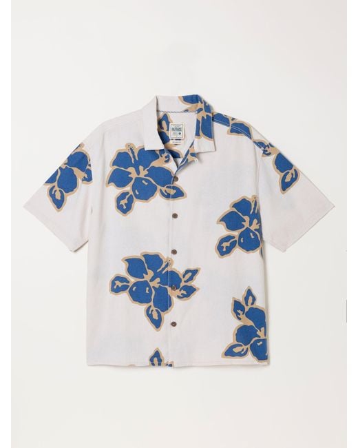 FatFace Blue Fatface Short Sleeve Relaxed Fit Large Hawaiian Floral Shirt for men