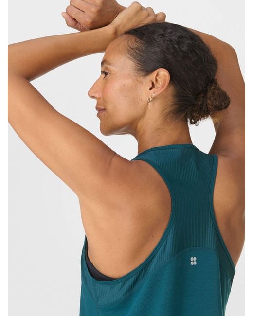 Sweaty Betty Blue Breathe Easy Mesh Run Vest