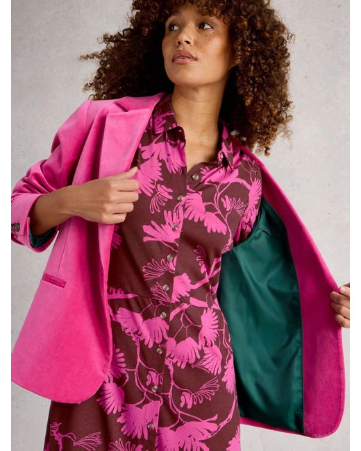 White Stuff Pink Rua Jersey Shirt Dress