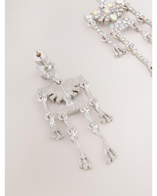 Next Natural Halloween Skeleton Drop Earrings