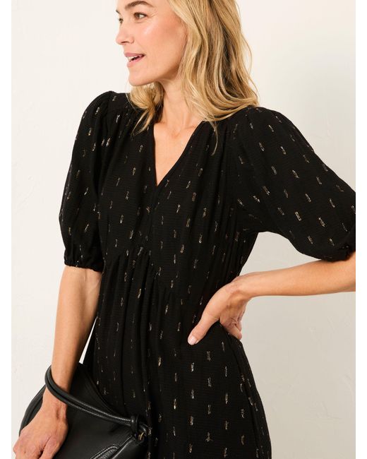 FatFace Black Fatface Milly Metallic Midi Dress