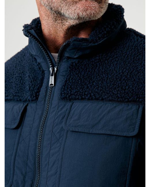 Saltwell Blue Quilted Borg Jacket for men