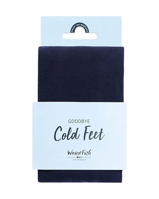 Weird Fish Blue Una Plain Tights