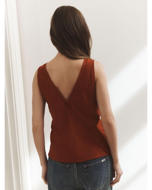 Next Rust Textured V-Neck Cami Top