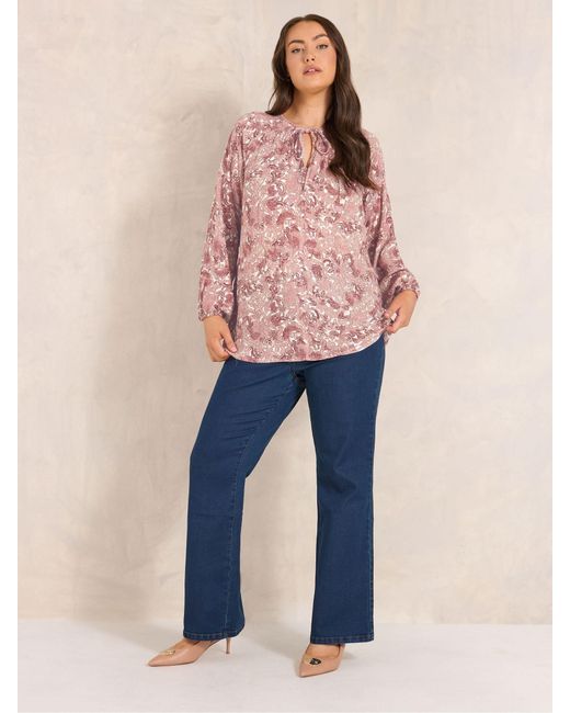 Evans Pink Metallic Boho Top