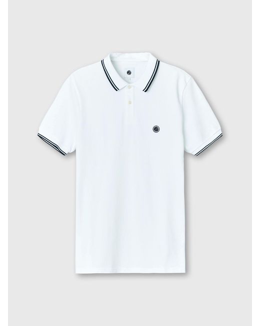 Pretty Green White Barton Tip Polo Shirt for men