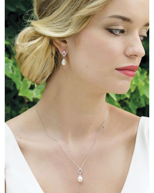 Ivory & Co. White Stockholm And Pearl Circle Drop Set