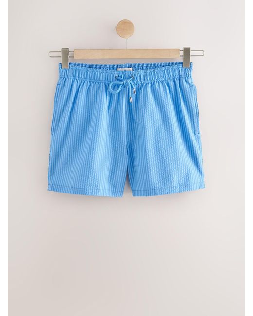 Next Blue Seersucker Swim Shorts for men