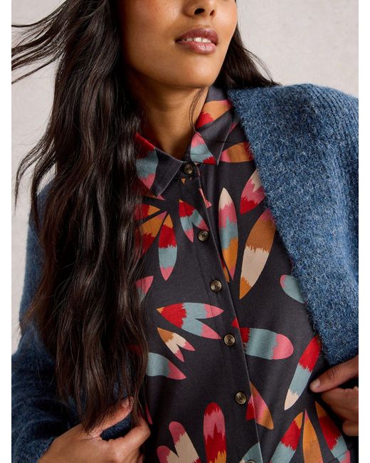 White Stuff Red Rua Jersey Shirt Dress